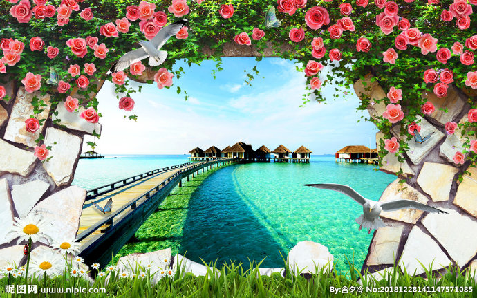 G3D海边图背景