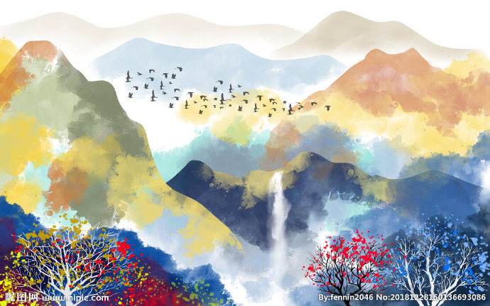 G山水风景水墨中