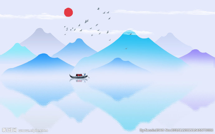G山水风景水墨中
