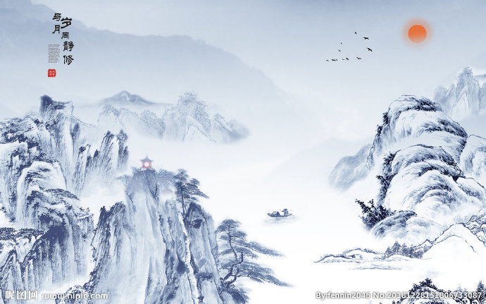 G山水风景水墨中