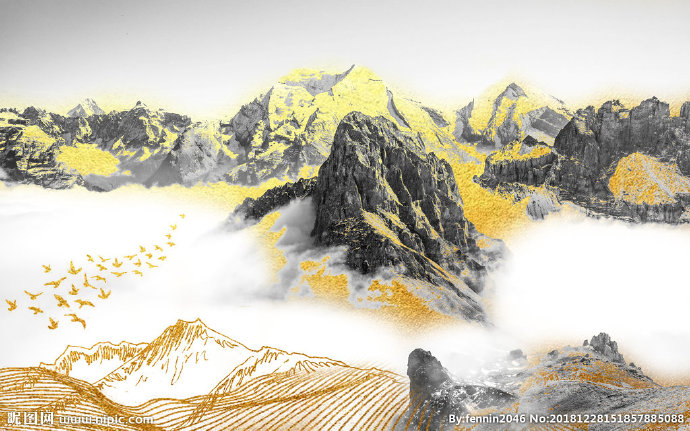 G山水风景水墨中