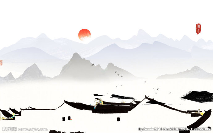 G山水风景水墨中