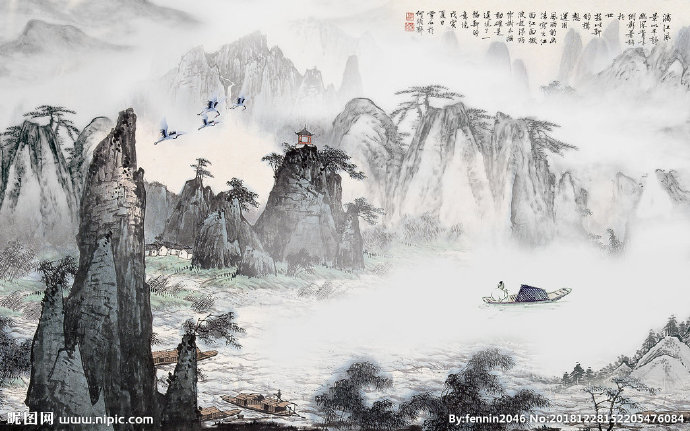 G山水风景水墨中