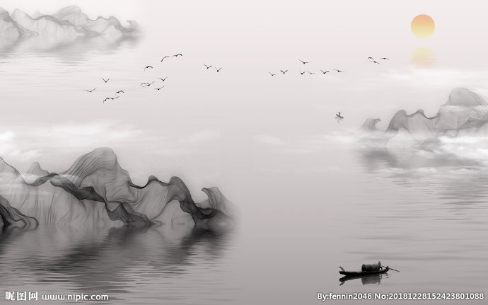 G山水风景水墨中