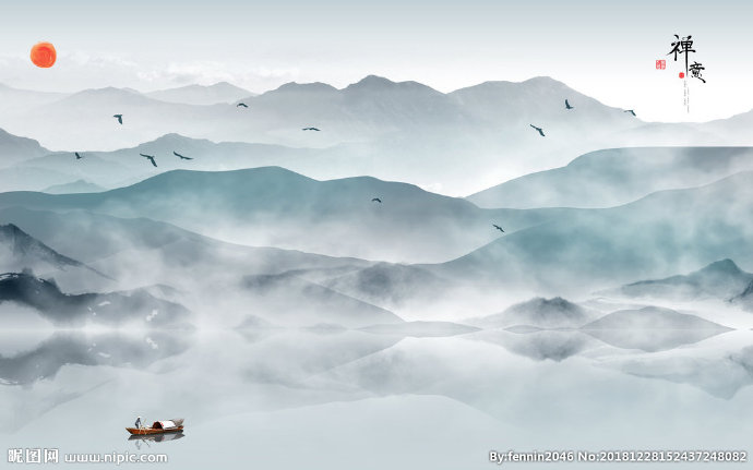 G山水风景水墨中