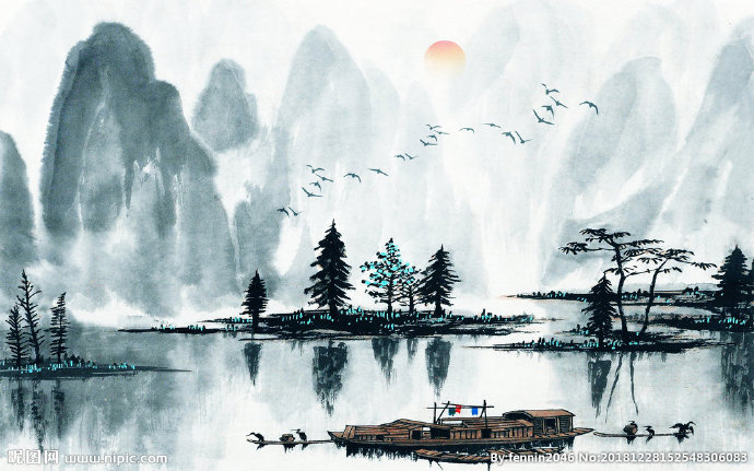 G山水风景水墨中