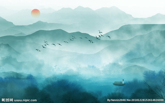 G山水风景水墨中