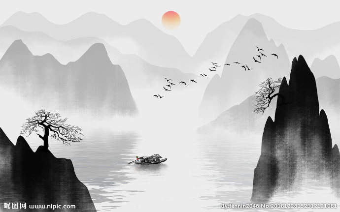 G山水风景水墨中