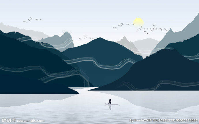 G山水风景水墨中