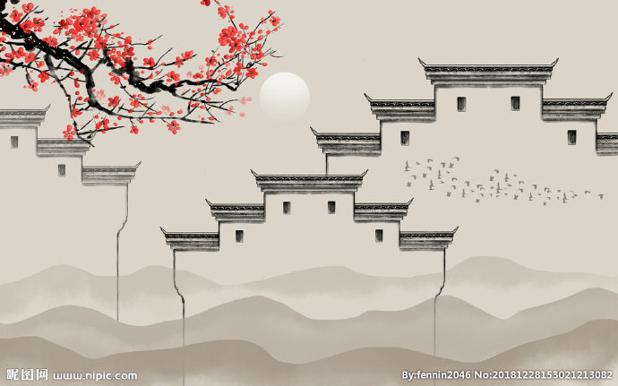 G山水风景水墨中