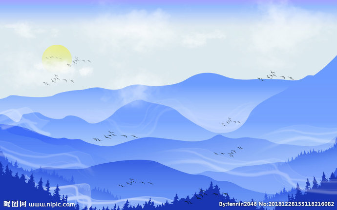 G山水风景水墨中