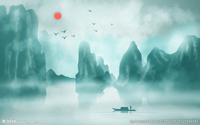 G山水风景水墨中