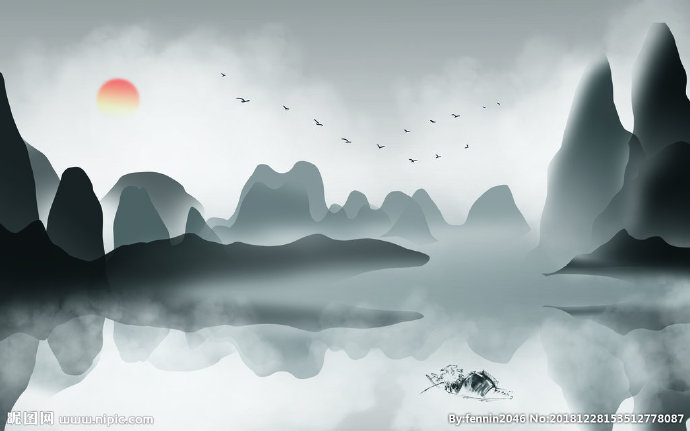 G山水风景水墨中