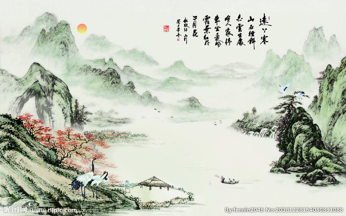 G山水风景水墨中