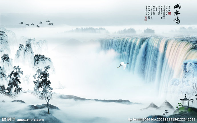 G山水风景水墨中