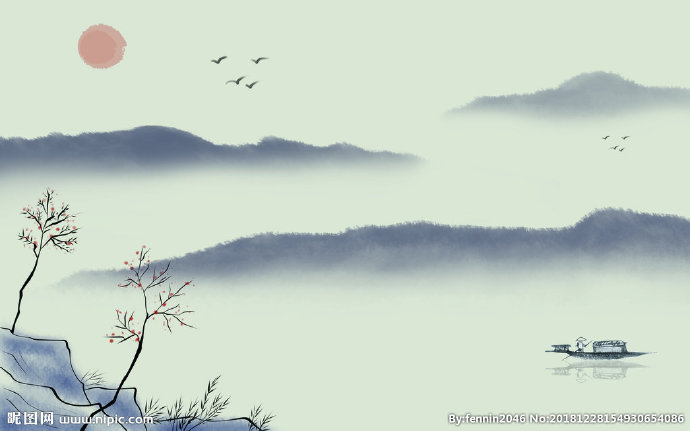 G山水风景水墨中