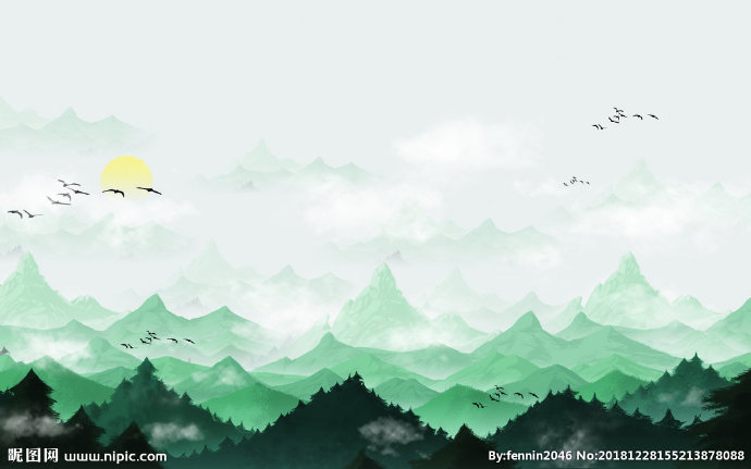 G山水风景水墨中