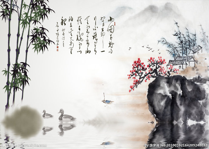 G水墨画壁纸背景