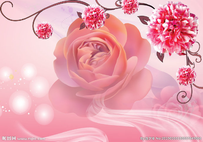 G玫瑰花壁画背景
