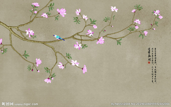 G中式梅花桃花喜
