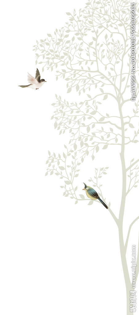 G中式花鸟图玄关
