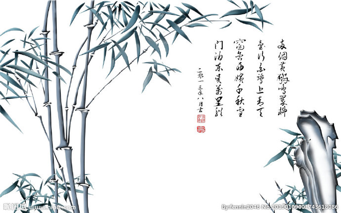 G水墨中国风竹子