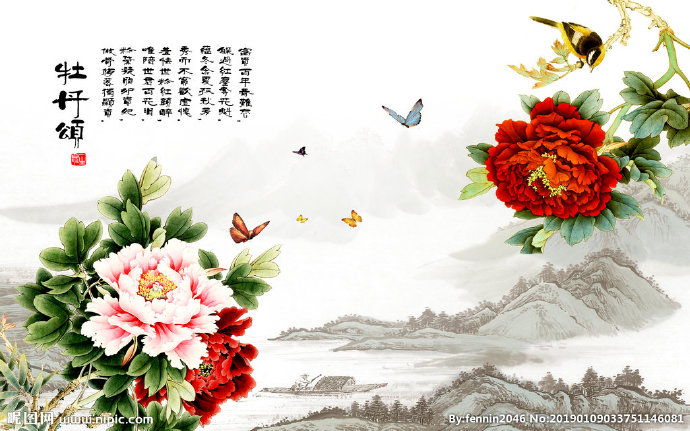 G富贵牡丹花国画