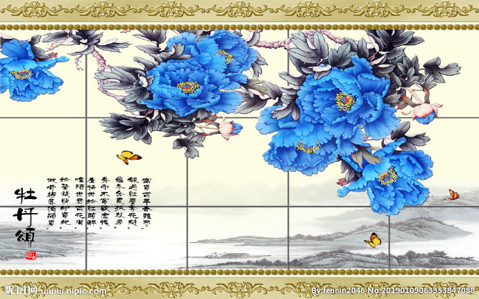 G紫色牡丹花背景