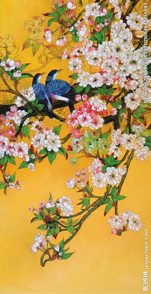 G玄关花鸟中式装