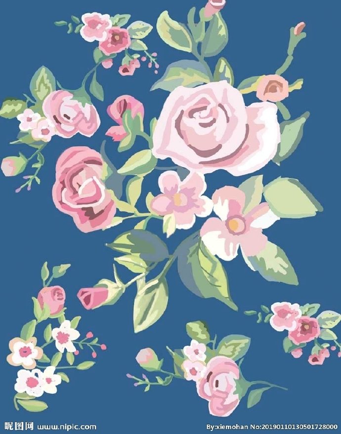 G手绘花背景墙手