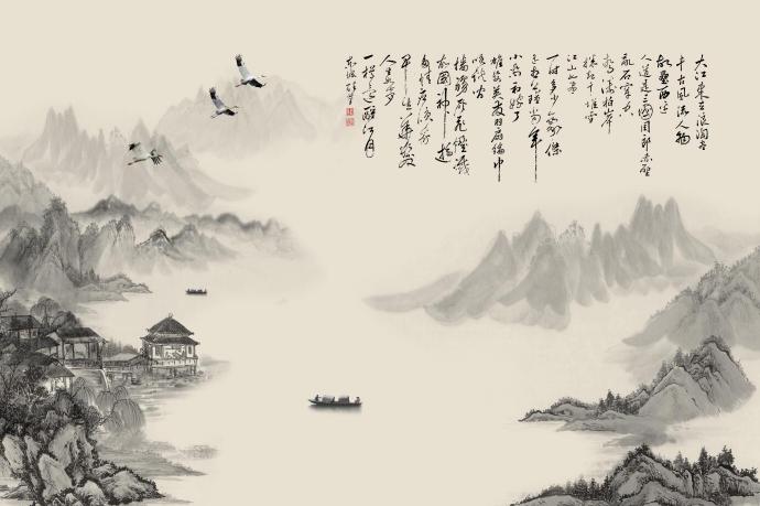 水墨山水风景图背