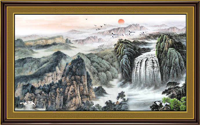 国画山水图片背景