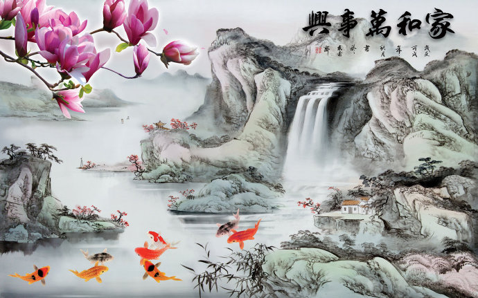中式山水图片背景