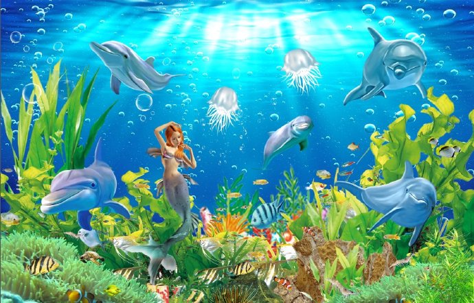 卡通海底世界海洋