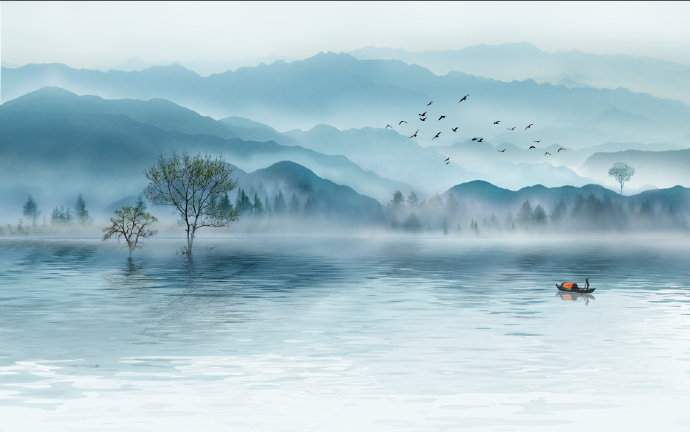 中国风大气山水画