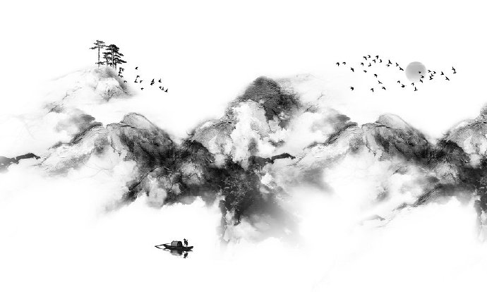 意境水墨山水背景
