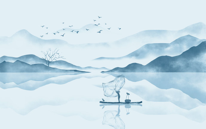 新中式抽象水墨山