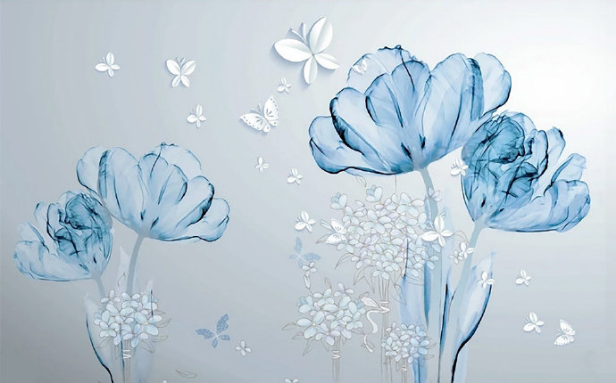 立体花3d立体蓝