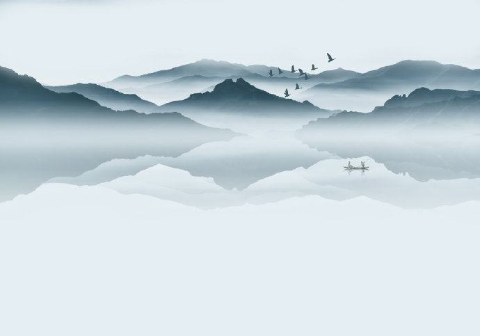 新中式抽象水墨山