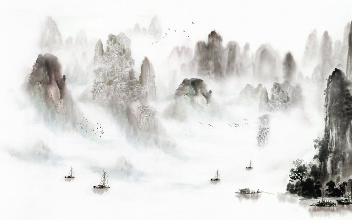 新中式水墨意境山
