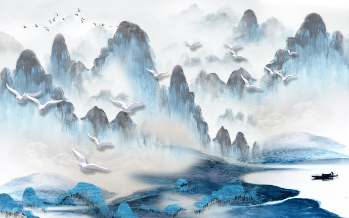 抽象意境水墨山水