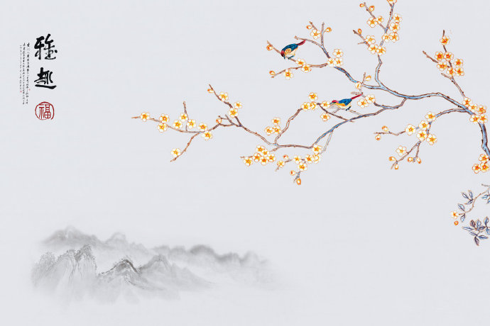 雅趣手绘工笔梅花