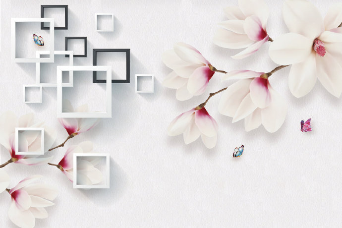 3D中式简约花卉