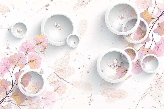 3D中式简约花卉