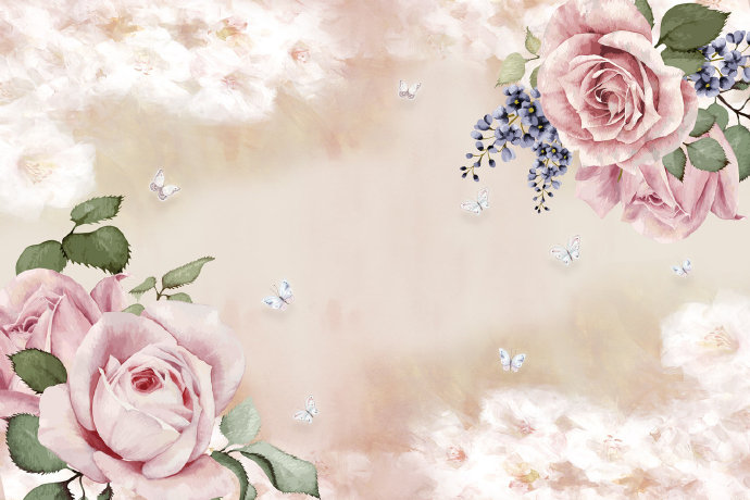 中式简约花卉花朵