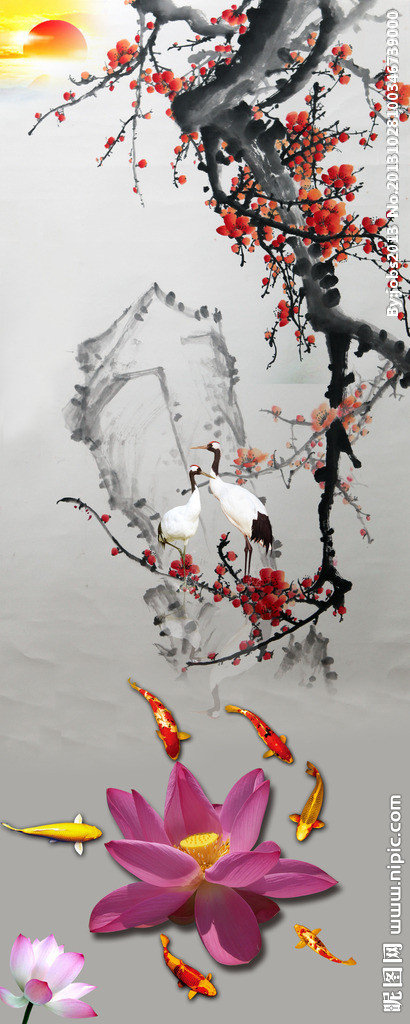 G国画背景墙背景