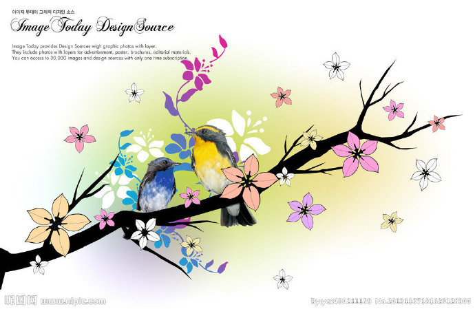 G花鸟背景背景墙