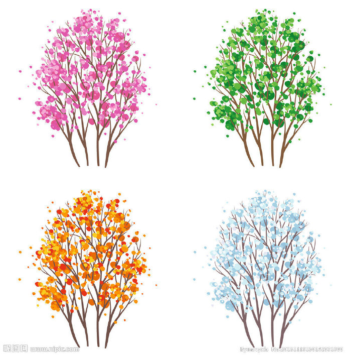 G四季树木背景墙