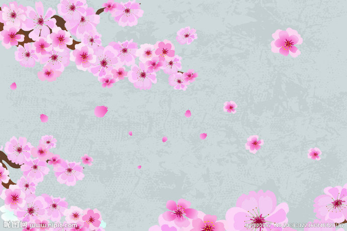 G手绘 樱花背景