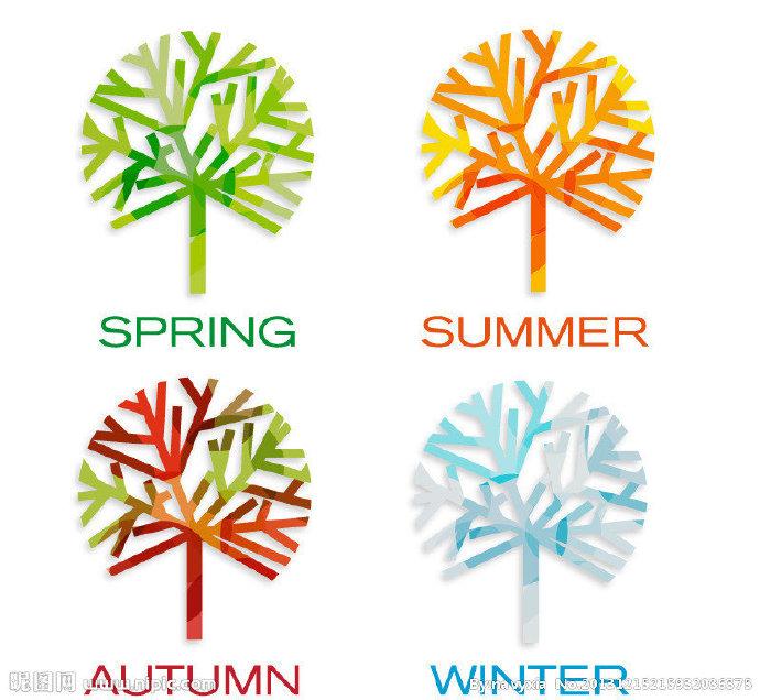 G四季树木背景墙